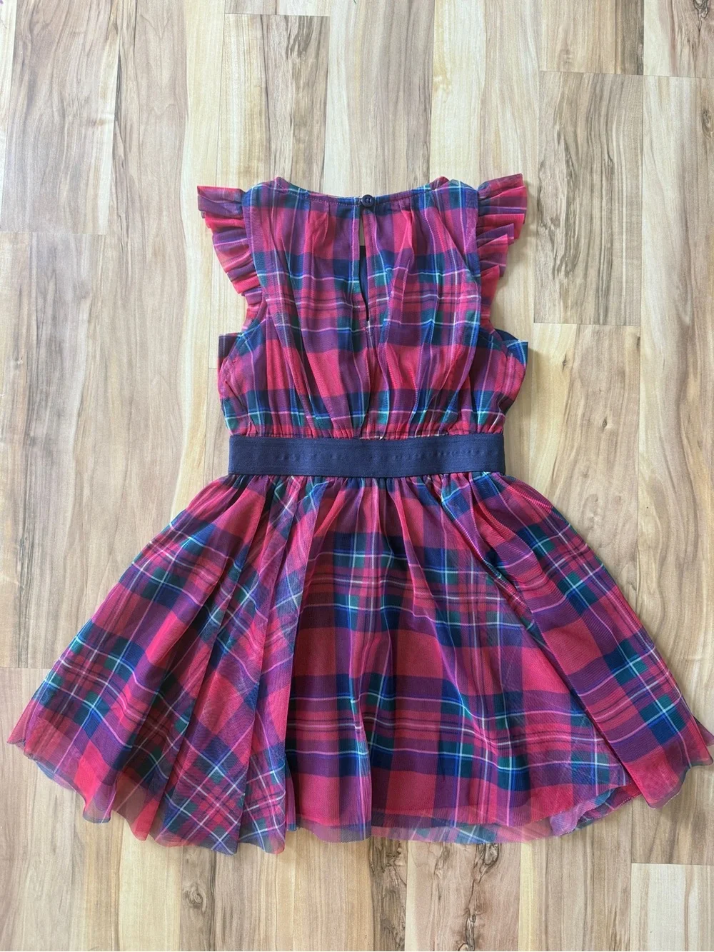 Vineyard Vines Red Plaid Dress with Navy Waistband